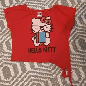 Hello Kitty Red Cropped T Shirt - Medium